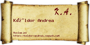 Káldor Andrea névjegykártya