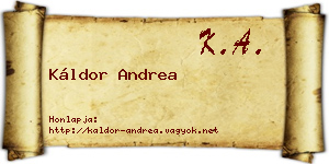 Káldor Andrea névjegykártya